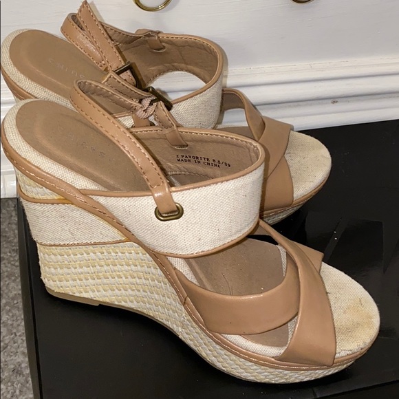 Tan Wedge Sandals - Picture 3 of 3
